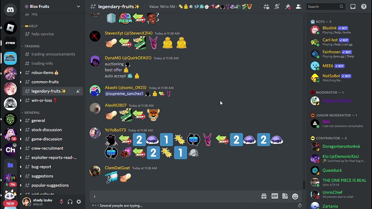 Servidor de troca blox fruits discord 